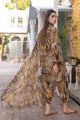 KP708-3Pc Digital Printed Lawn Shirt With Printed Lawn Trouser and Chiffon Dupatta
